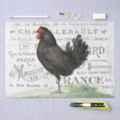Black Chicken Hen French City Name Paris Decoupage Tissuepapier (Craft)