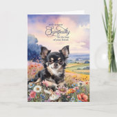 Black Chihuahua Field of Wildflowers Pet Sympathy Kaart (Voorkant)