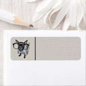 Black Chihuahua met bril foto Etiket (Insitu)