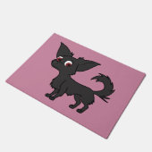 Black Chihuahua met Long Hair Deurmat (Schuin)