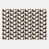 Black Chihuahua Silhouette Tiled Pattern Inpakpapier Vel (Voorkant 3)