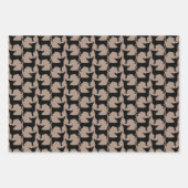 Black Chihuahua Silhouette Tiled Pattern Inpakpapier Vel (Voorkant 2)