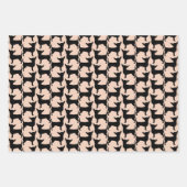Black Chihuahua Silhouette Tiled Pattern Inpakpapier Vel (Voorkant)