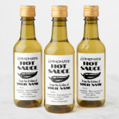 Black Chili Pepper Zelfgemaakte Hot Sauce Jouw naa Wijn Etiket (Flessen)