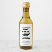 Black Chili Pepper Zelfgemaakte Hot Sauce Jouw naa Wijn Etiket (Voorkant)