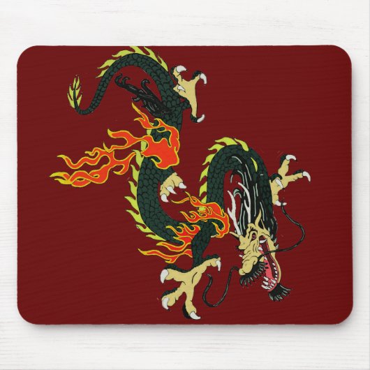 Black Chinese Dragon Muismat (Voorkant)