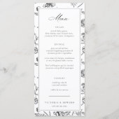 Black Chinoiserie Floral Wedding Menu (Voorkant)