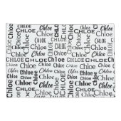 Black CHLOE naam op wit Kussensloop (Achterkant-Rechts)