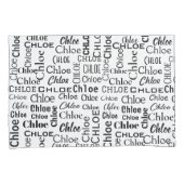 Black CHLOE naam op wit Kussensloop (Voorkant-Rechts)