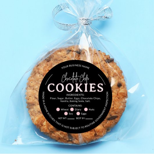 Black Chocolate Chip Cookies Cottage Law Sticker