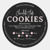 Black Chocolate Chip Cookies Cottage Law Sticker (Voorkant)