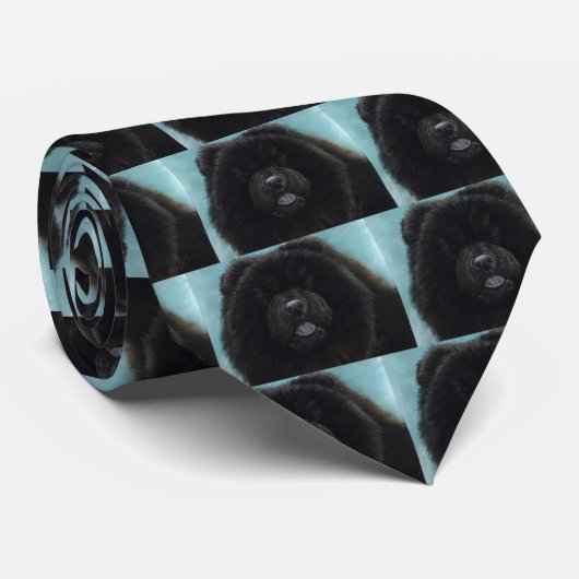 Black Chow Chow Original Art Stropdas (Opgerold)
