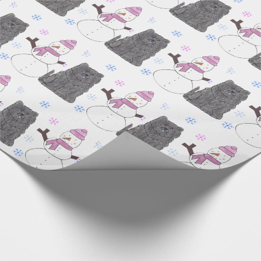 Black Chow en Snowman Cadeaupapier (Hoek)
