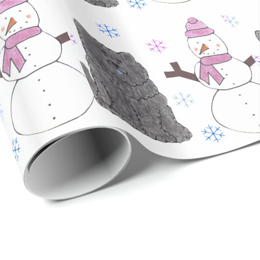 Black Chow en Snowman Cadeaupapier (Rol Hoek)