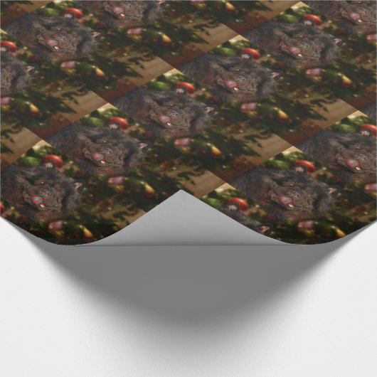 Black Chow Kerstmis Cadeaupapier (Hoek)