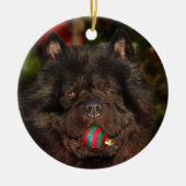 Black Chow Kerstmis Keramisch Ornament (Voorkant)