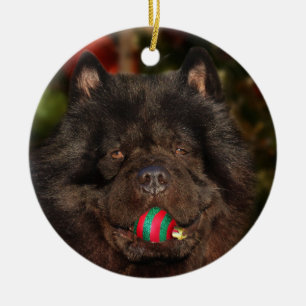 Black Chow Kerstmis Keramisch Ornament