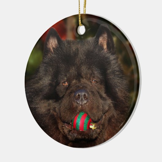 Black Chow Kerstmis Keramisch Ornament (Links)