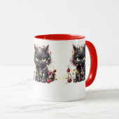Black Christmas Angry Cat Mokken (Voorkant rechts)