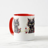 Black Christmas Angry Cat Mokken (Voorkant links)