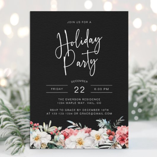 Black Christmas Botanical feestdag Kaart