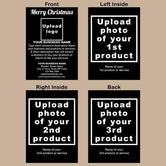 Black | Christmas | Business | gevouwen begroeting Kaart