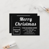 Black | Christmas | Business | Kleine platte groet Kaart (Voorkant / Achterkant in situ)