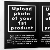 Black | Christmas | Business Trifold Kaart (Binnenzijde eerst)