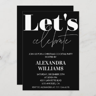 Black Christmas Cocktail Party Laten we het vieren Kaart
