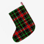 Black Christmas Flannel Plaid Tartan Design Grote Kerstsok (Achterkant (Hangend))