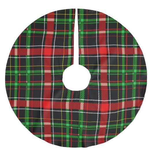 Black Christmas Flannel Plaid Tartan Design Kerstboom Rok (Voorkant)