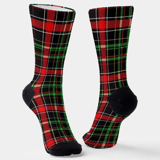 Black Christmas Flannel Plaid Tartan Design Sokken