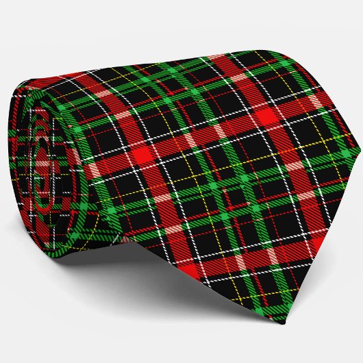 Black Christmas Flannel Plaid Tartan Design Stropdas