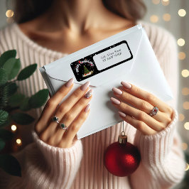 Black Christmas Graffiti Retouradreslabel Etiket