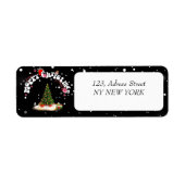 Black Christmas Graffiti Retouradreslabel Etiket (Voorkant)