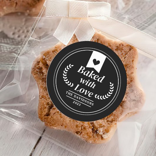Black Christmas Holiday Baking Gift Ronde Sticker