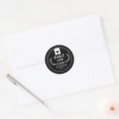 Black Christmas Holiday Baking Gift Ronde Sticker (Envelop)