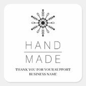  Black Christmas Modern Snowflake for Business Vierkante Sticker (Voorkant)