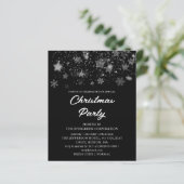 Black Christmas Party Budget Uitnodiging (Staand voorkant)