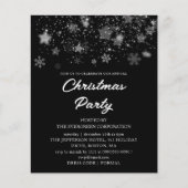 Black Christmas Party Budget Uitnodiging (Voorkant)