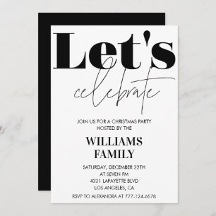 Black Christmas Party Laten we het vieren Kaart
