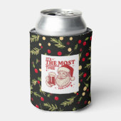 Black Christmas patterns Blikjeskoeler (Blikje Voorkant)