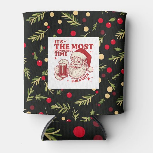 Black Christmas patterns Blikjeskoeler (Voorkant)