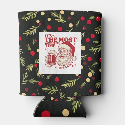 Black Christmas patterns Blikjeskoeler (Achterkant)