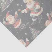 Black Christmas Santa Tree Snowman Tissuepapier (Detail)