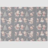 Black Christmas Santa Tree Snowman Tissuepapier (Voorkant)