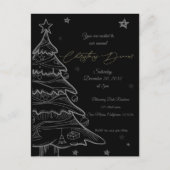 Black Christmas Tree Holiday Party Uitnodiging (Voorkant)