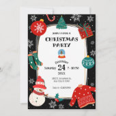 Black Christmas wonderland party Kaart (Voorkant)