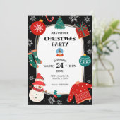 Black Christmas wonderland party Kaart (Staand voorkant)