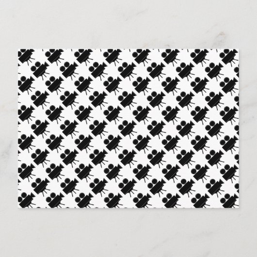 Black Cinema Ticket, Kind Birthday Party Ticket Informatiekaartje (Achterkant)